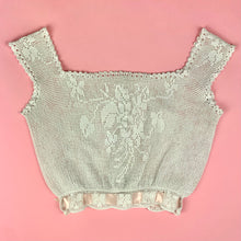 Load image into Gallery viewer, 1910s Crochet Lace Corset Cover w/ Ribbons