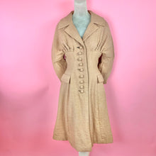 Load image into Gallery viewer, Late 1940s Wool Blend Burlap Princess Coat
