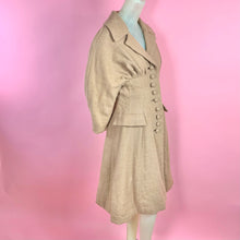 Load image into Gallery viewer, Late 1940s Wool Blend Burlap Princess Coat
