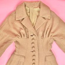 Load image into Gallery viewer, Late 1940s Wool Blend Burlap Princess Coat