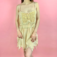 Load image into Gallery viewer, 1920s Silk Step-In w/ Zig Zag Hem, Lace Trim & Pleating