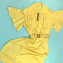 Load image into Gallery viewer, Deadstock 1930s Yellow Deco Dress