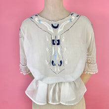 Load image into Gallery viewer, Edwardian/ 1910s Blouse w/ Masonic Sword & Moon Embroidery