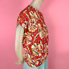 Load image into Gallery viewer, 1940s Cold Rayon Tropical Floral Blouse