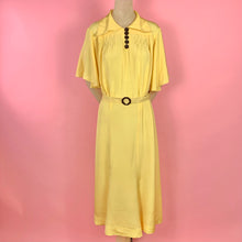 Load image into Gallery viewer, Deadstock 1930s Yellow Deco Dress