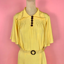 Load image into Gallery viewer, Deadstock 1930s Yellow Deco Dress