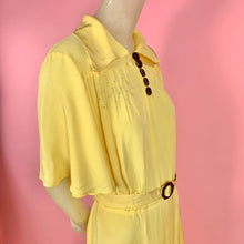 Load image into Gallery viewer, Deadstock 1930s Yellow Deco Dress