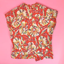 Load image into Gallery viewer, 1940s Cold Rayon Tropical Floral Blouse