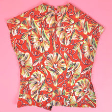 Load image into Gallery viewer, 1940s Cold Rayon Tropical Floral Blouse