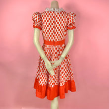Load image into Gallery viewer, 1950s Puff Sleeve Nautical Rope Dress w/ Organdy Ruffles