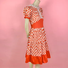 Load image into Gallery viewer, 1950s Puff Sleeve Nautical Rope Dress w/ Organdy Ruffles