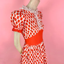Load image into Gallery viewer, 1950s Puff Sleeve Nautical Rope Dress w/ Organdy Ruffles