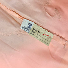 Load image into Gallery viewer, 1930s Deadstock NRA Label Peach Silk Satin Robe w/ Intricate Lace Inserts & Net Skirt