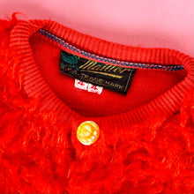 Load image into Gallery viewer, 1960s Embroidered Faux Fur Cardigan Sweater