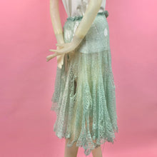 Load image into Gallery viewer, 1930s Thrashed Sea Foam Mohair Knit Punk Skirt
