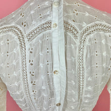 Load image into Gallery viewer, Edwardian Cotton Eyelet & Lace Blouse