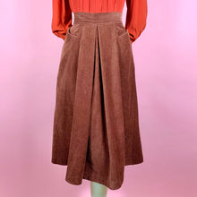 Load image into Gallery viewer, 1940s Cinnamon Corduroy Pleat Skirt