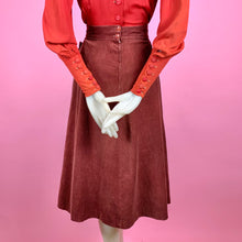 Load image into Gallery viewer, 1940s Cinnamon Corduroy Pleat Skirt