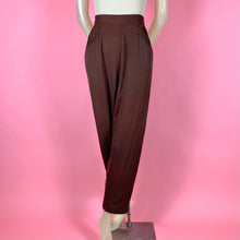 Load image into Gallery viewer, 1940s Chocolate Brown Rayon "Relax Slax" Trousers
