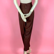 Load image into Gallery viewer, 1940s Chocolate Brown Rayon "Relax Slax" Trousers
