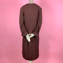 Load image into Gallery viewer, Early 1930s Chocolate Brown Rayon Duster