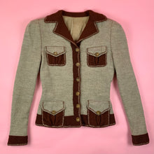 Load image into Gallery viewer, 1930s Colorblock Knit Sportswear Jacket w/ Trompe L'oeil Details