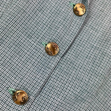 Load image into Gallery viewer, 1940s Blue Green Houndstooth Dress w/ Art Nouveau Buttons