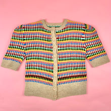 Load image into Gallery viewer, 1930s/1940s Rainbow Fair Isle Knit Cardigan