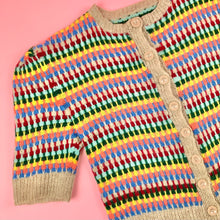 Load image into Gallery viewer, 1930s/1940s Rainbow Fair Isle Knit Cardigan