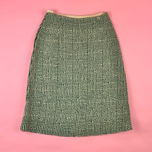 Load image into Gallery viewer, 1960s Greek Key Woven Wool Skirt