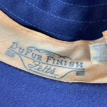 Load image into Gallery viewer, 1930s Jaunty Navy Blue Fur Felt Fedora