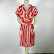 Load image into Gallery viewer, 1940s Candy Striped Shirtwaist Dress