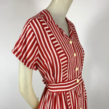 Load image into Gallery viewer, 1940s Candy Striped Shirtwaist Dress