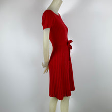 Load image into Gallery viewer, 1940s 5 Piece Red Wool Knit Set w/ White Fur Trim