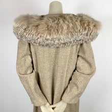 Load image into Gallery viewer, 1950s does 1930s Wool Tweed Coat w/ Oversized Fox Fur Collar