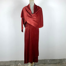 Load image into Gallery viewer, 1920s/ 1930s Silk Velvet Draped Wrap Dress/ Robe