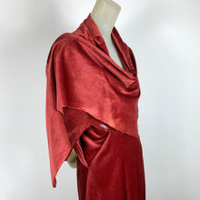 Load image into Gallery viewer, 1920s/ 1930s Silk Velvet Draped Wrap Dress/ Robe