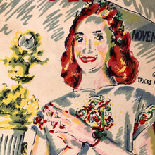Load image into Gallery viewer, 1940s "Calling All Girls" Magazine Cover Novelty Print Scarf