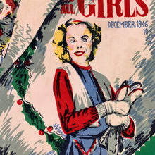 Load image into Gallery viewer, 1940s "Calling All Girls" Magazine Cover Novelty Print Scarf
