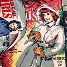 Load image into Gallery viewer, 1940s "Calling All Girls" Magazine Cover Novelty Print Scarf