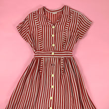 Load image into Gallery viewer, 1940s Candy Striped Shirtwaist Dress