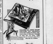 Load image into Gallery viewer, 1940s "Calling All Girls" Magazine Cover Novelty Print Scarf
