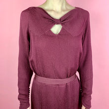 Load image into Gallery viewer, 1930s Burgundy & Metallic Silk Crepe Gown With Keyhole