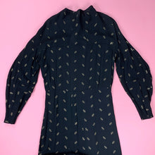 Load image into Gallery viewer, 1930s Crepe Dress With Lantern Sleeves & Metallic Embroidery