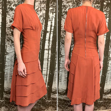 Load image into Gallery viewer, 1940s Rust Rayon Crepe Dress