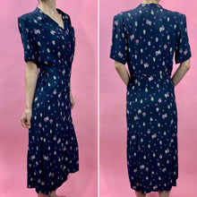 Load image into Gallery viewer, 1940s Blueberry Novelty Print Cold Rayon Dress