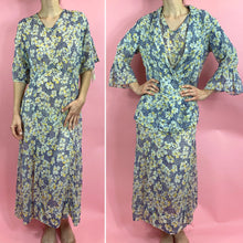 Load image into Gallery viewer, Semi Sheer 1920s Printed 2 Pc Dress & Jacket Set