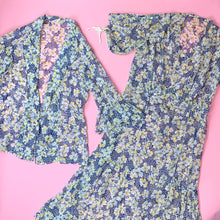 Load image into Gallery viewer, Semi Sheer 1920s Printed 2 Pc Dress & Jacket Set