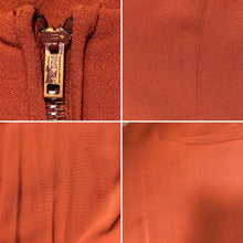 Load image into Gallery viewer, 1940s Rust Rayon Crepe Dress