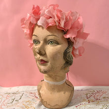 Load image into Gallery viewer, 1950s Floral Crown w/ Shocking Pink Velvet Ties